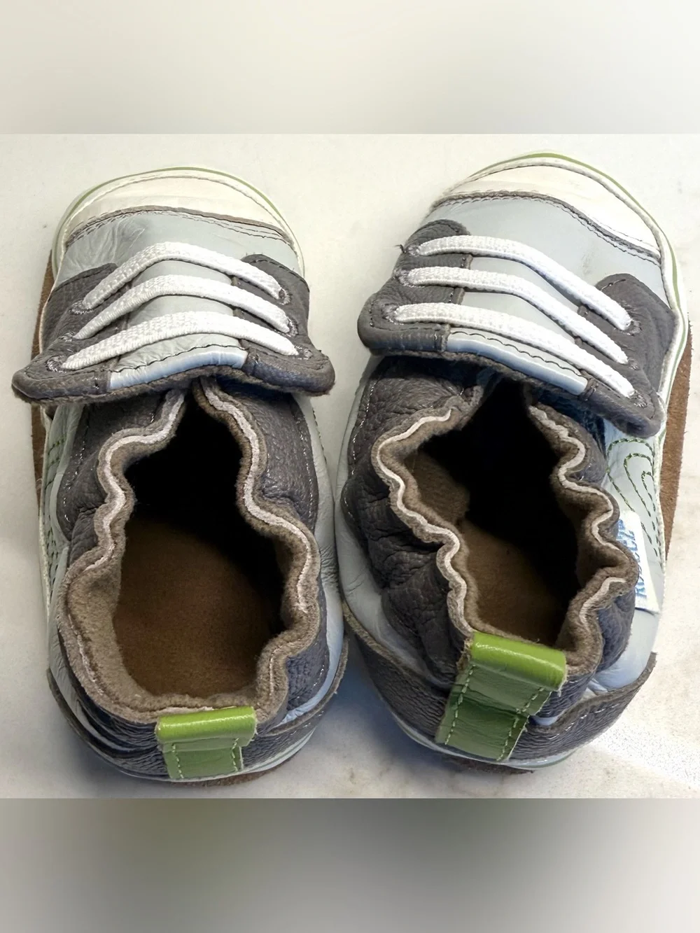 Robeez 12-18M Shoe Bundle | Gray Sneakers & Navy Slip-Ons